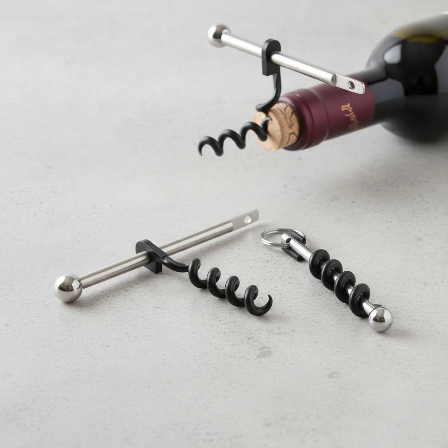 Tire-Bouchon Vin Pratique avec Porte-Clés
